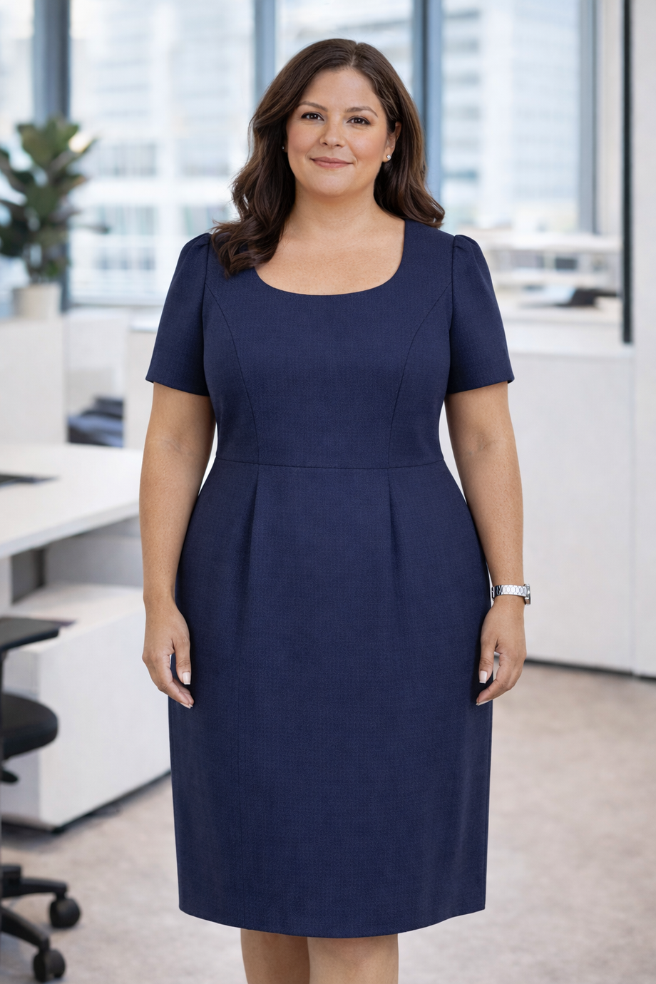 white christmas dresses Scoop Neck Shift Dress – First Corporate Clothing